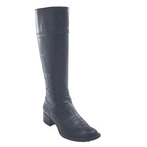 BORN Black Leather Knee-High Tall Riding Boots 8.5